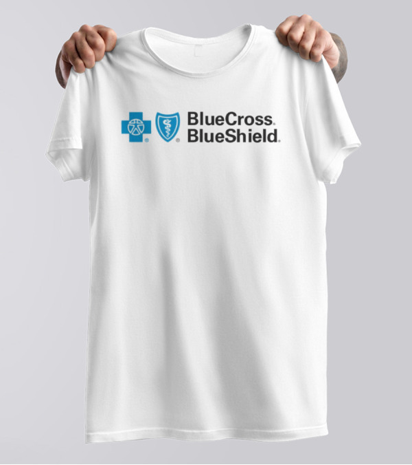 Blue Cross Blue Shield Logo With Connecticut New York Missouri Coverage T-Shirt