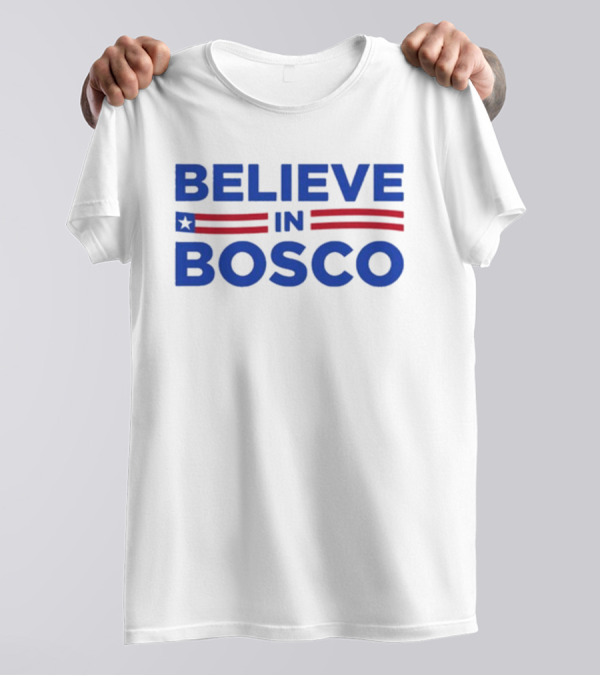 Rico Bosco Believe In Bosco American Flag Stripes Patriot T-Shirt
