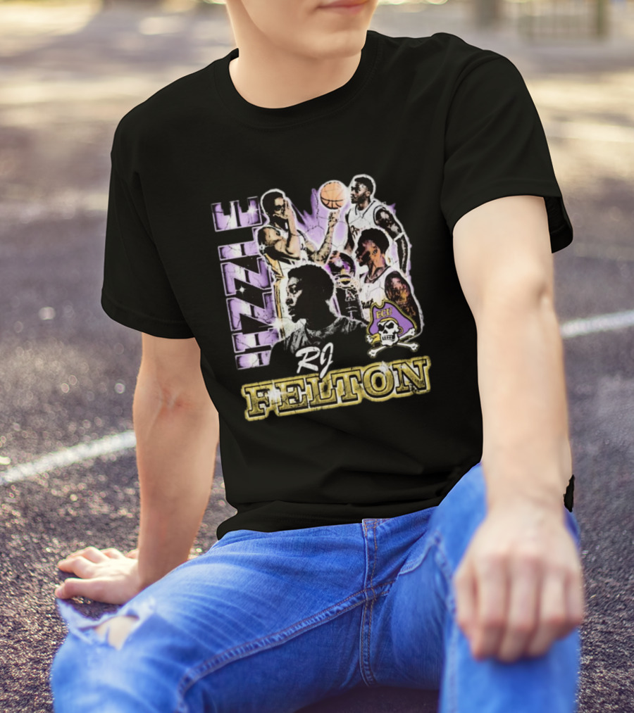 RJ Felton Jizzle ECU Basketball 90s Style With Pirates T-Shirt