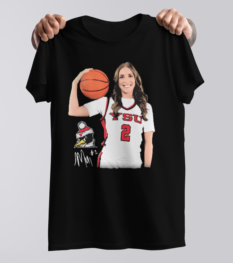 YSU Penguins Malia Magestro #2 Illustrated Signature Basketball Jersey T-Shirt