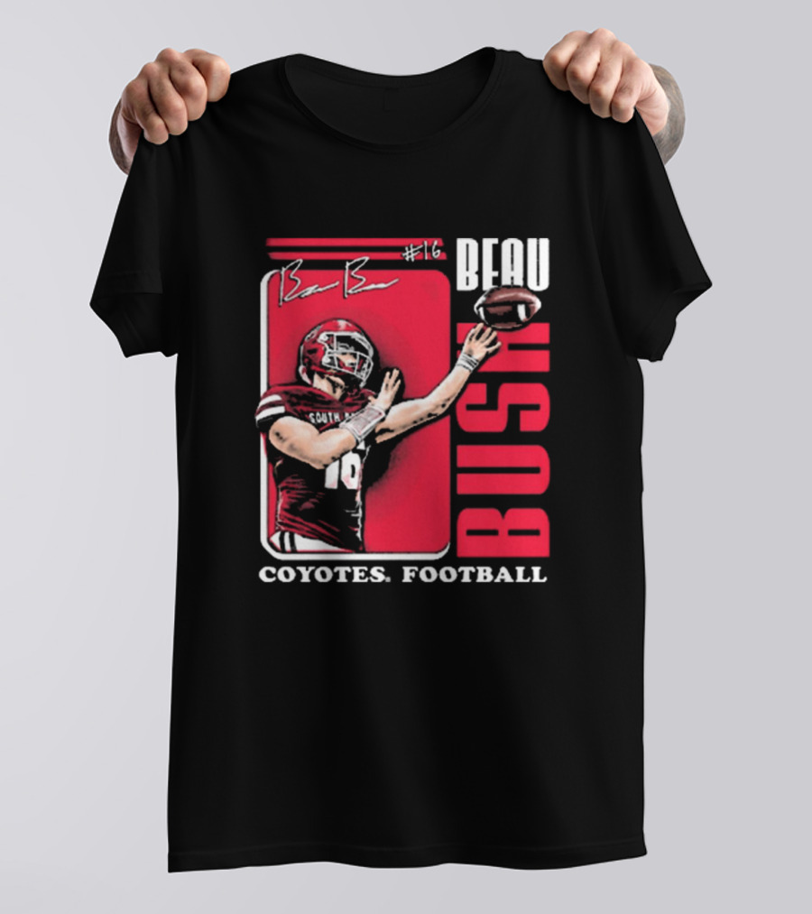 Beau Bush #16 South Dakota Coyotes Football Signature T-Shirt