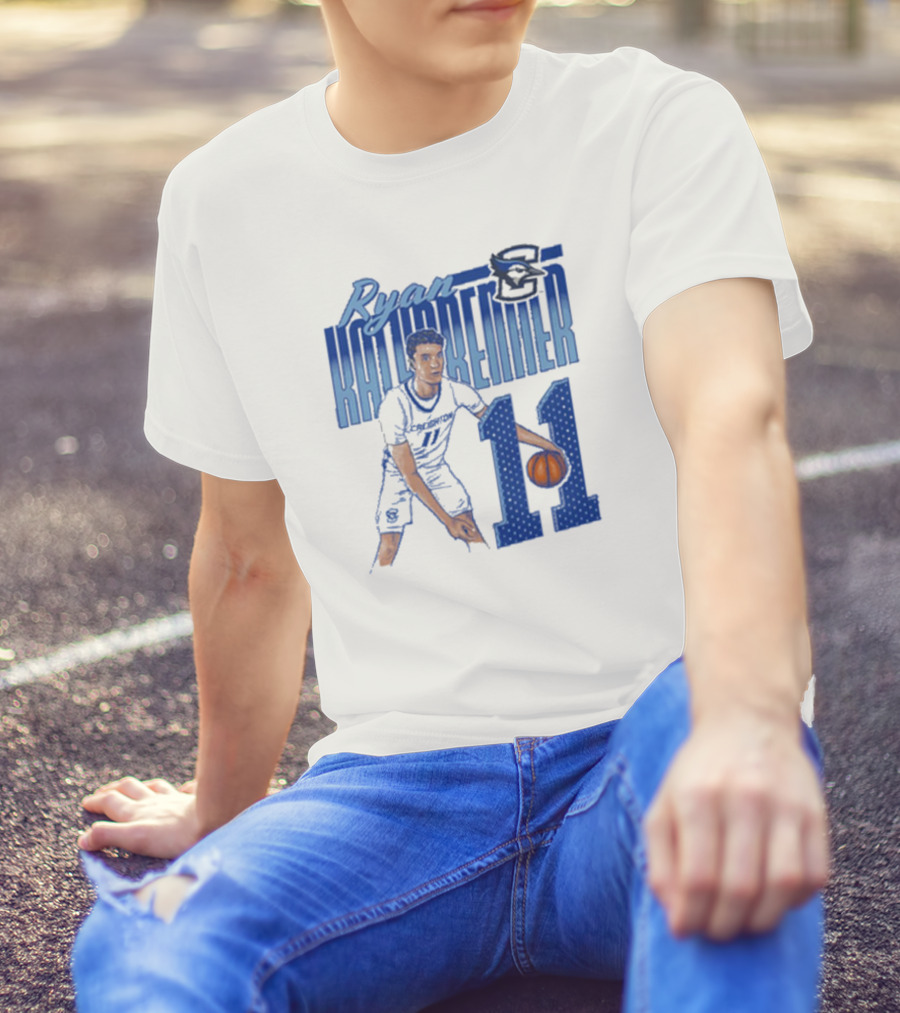 Ryan Kalkbrenner Creighton Bluejays Number 11 Cartoon Big East Conference T-Shirt