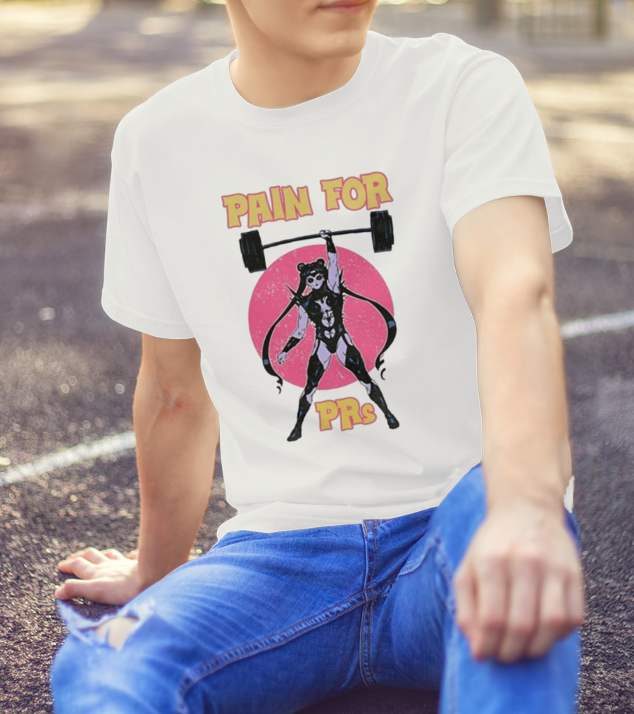 Pain For PRs Weightlifting Warrior With Barbell T-Shirt