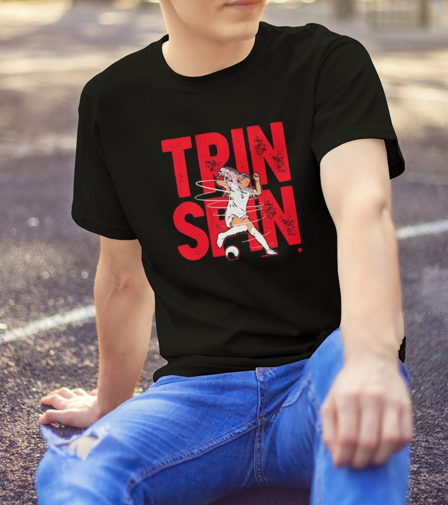 Trinity Rodman Washington Spirit Soccer Trin Spin Action T-Shirt