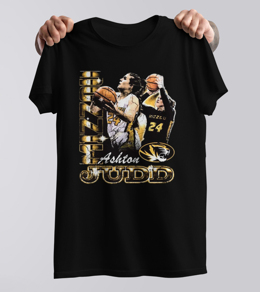 Ashton Judd Mizzou 24 Missouri Tigers Basketball 90s Washed T-Shirt