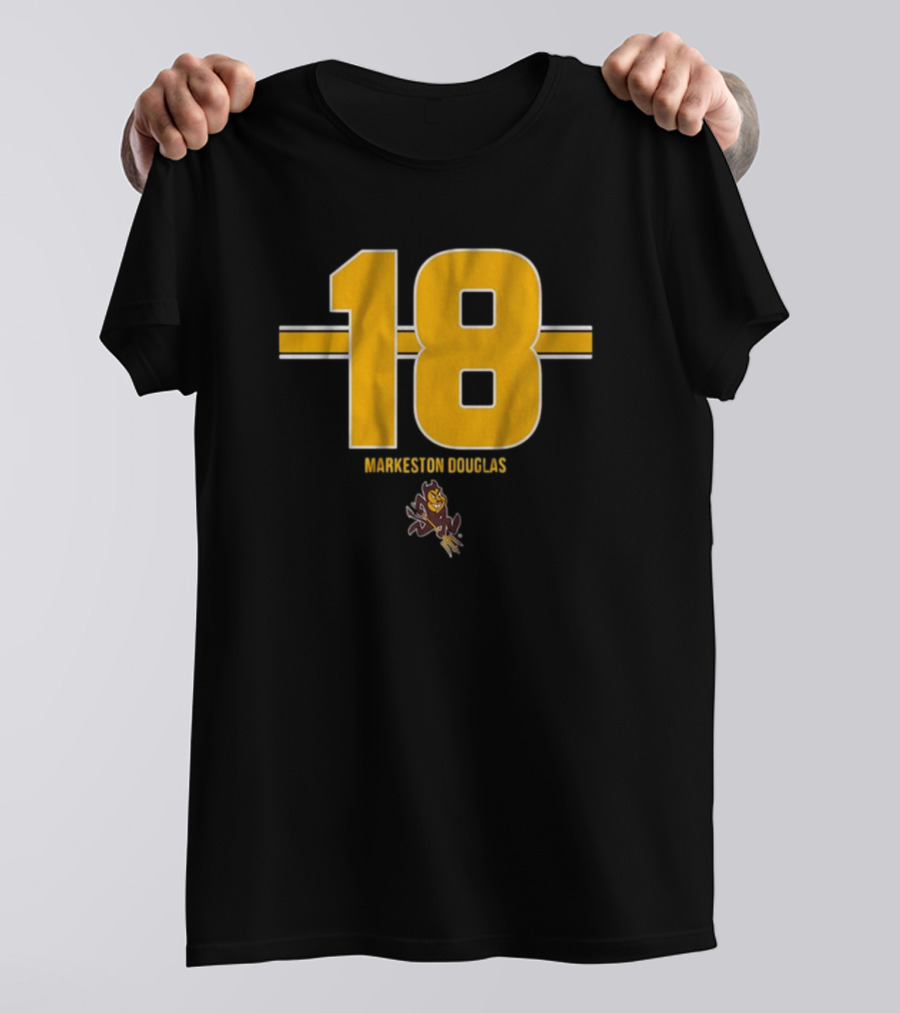 ASU Football Markeston Douglas 18 Stripe Sun Devil T-Shirt