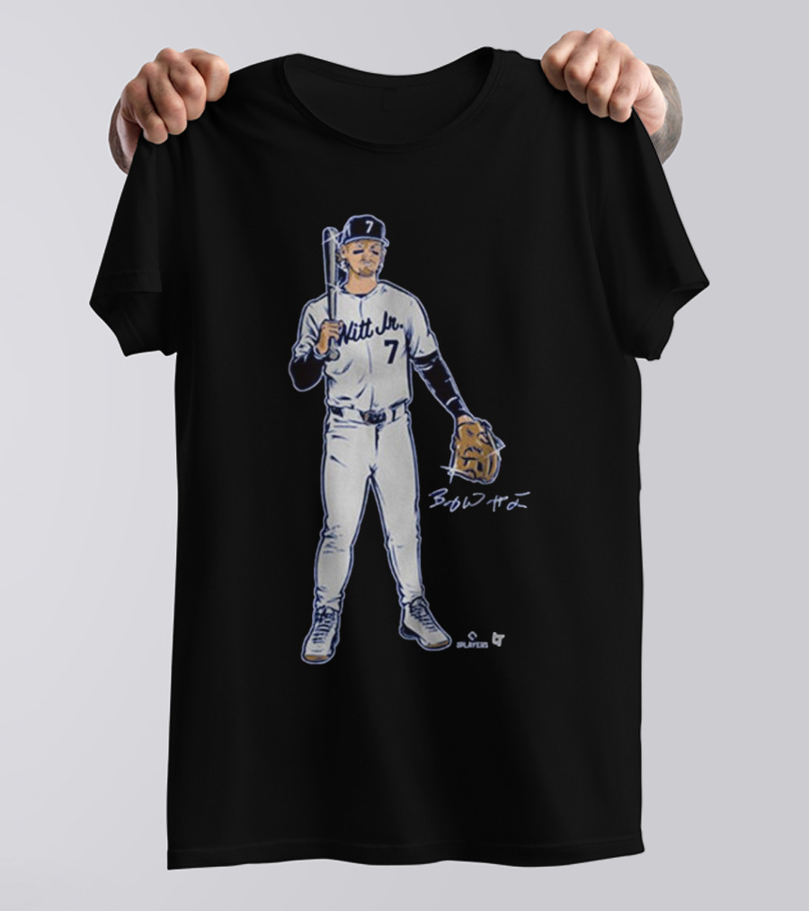 Bobby Witt Jr Signature Kansas City Royals MLB Silver Gold Seven T-Shirt
