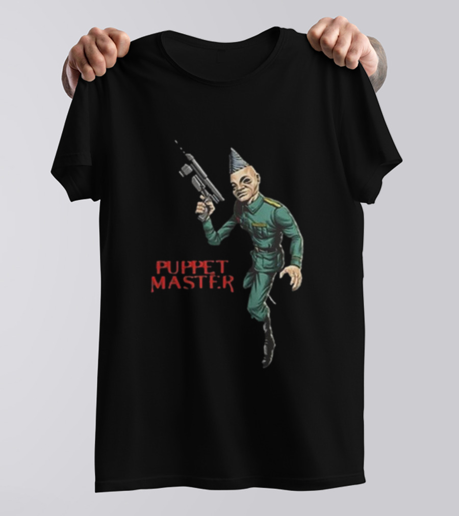 Bull Airs Puppet Master Character With Gun T-Shirt