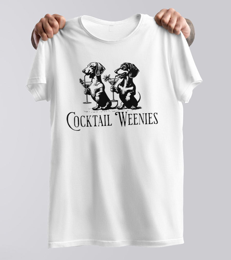Cocktail Weenies Dachshund Pair With Drinks T-Shirt