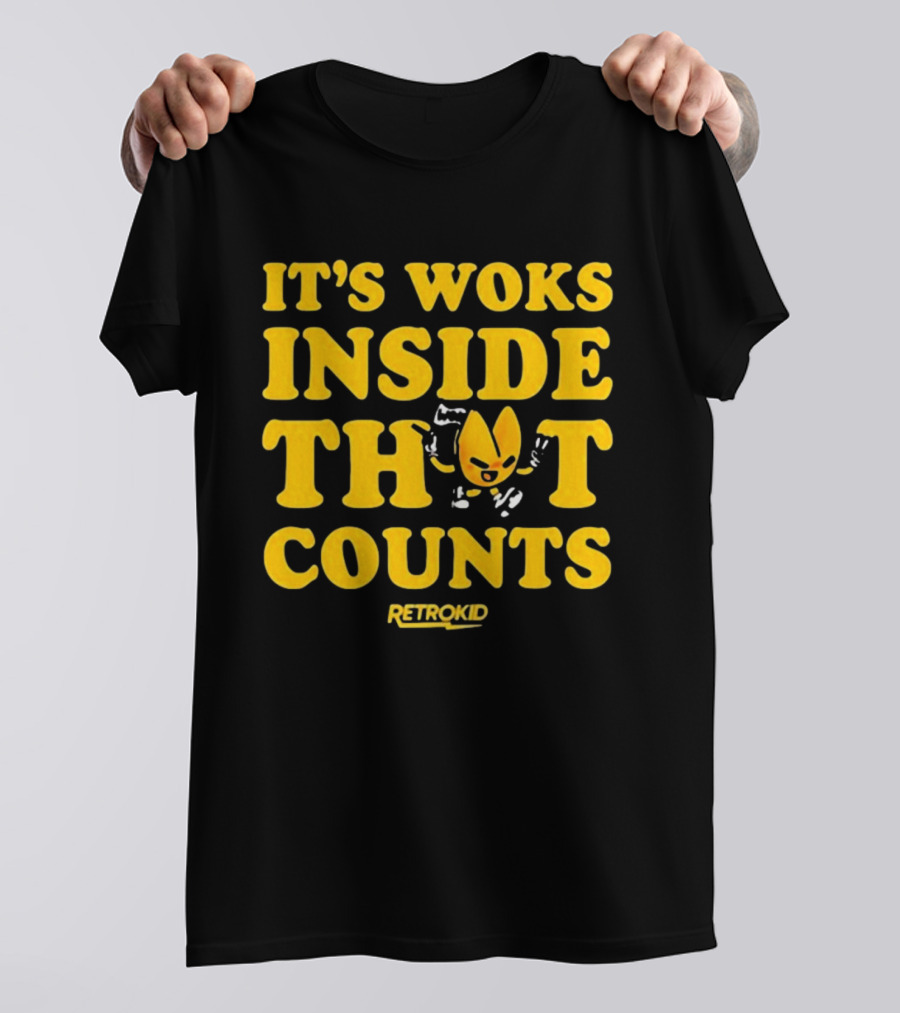 It's Woks Inside That Counts Retrokid Playful Iconic Yellow T-Shirt