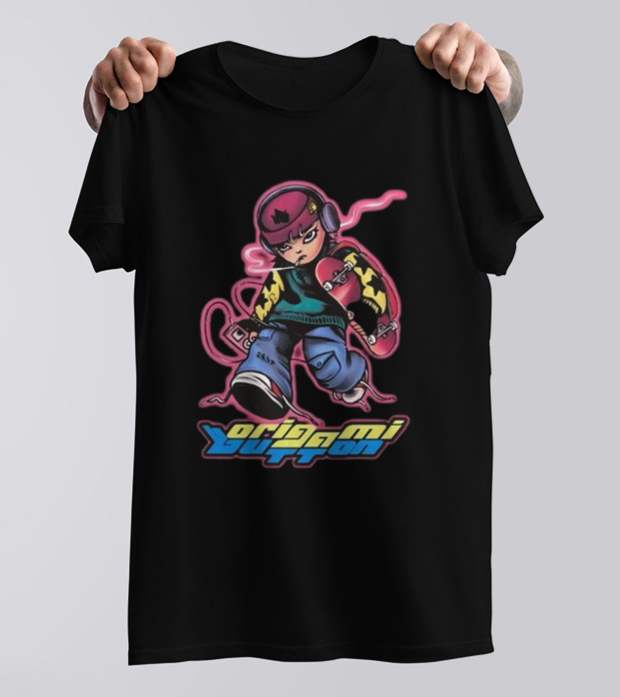 Origami Button Street Skater Youth T-Shirt