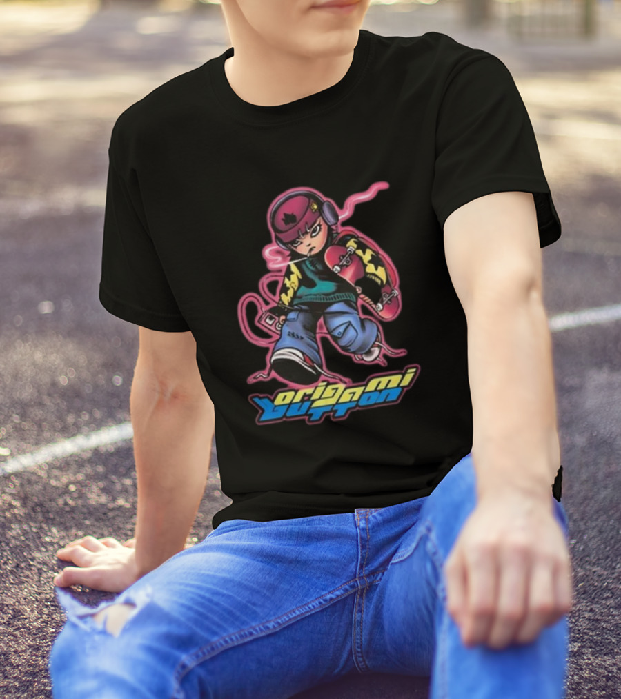 Origami Button Street Skater Youth T-Shirt