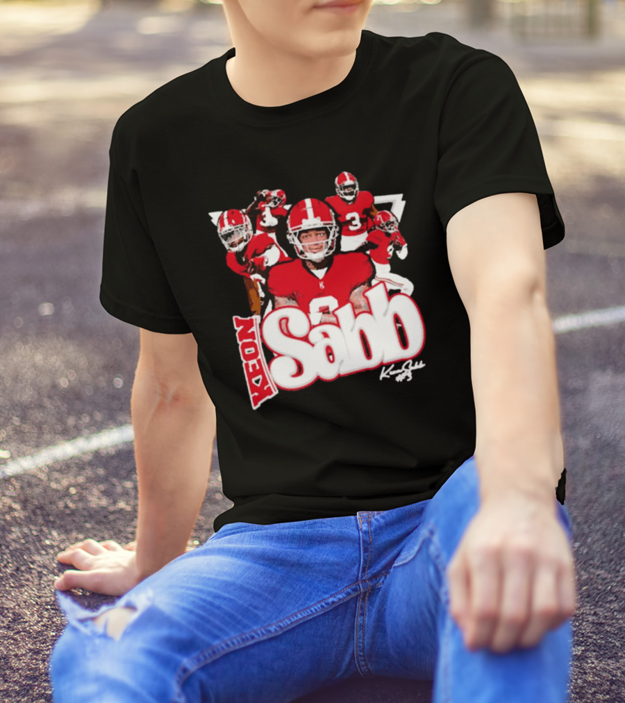 Keon Sabb 3 Alabama Crimson Tide Football Caricature Signature Crimson Jersey Players T-Shirt