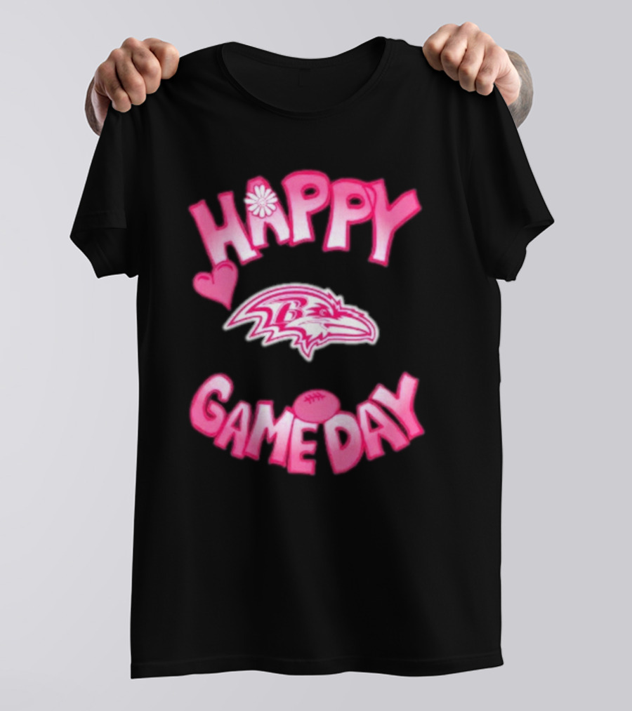 Happy Gameday Baltimore Ravens Valentine's 2025 T-Shirt