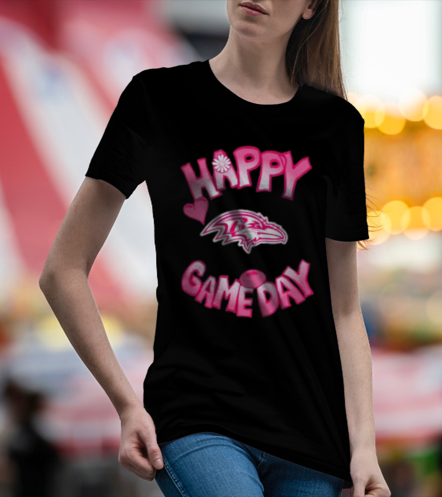 Happy Gameday Baltimore Ravens Valentine's 2025 T-Shirt