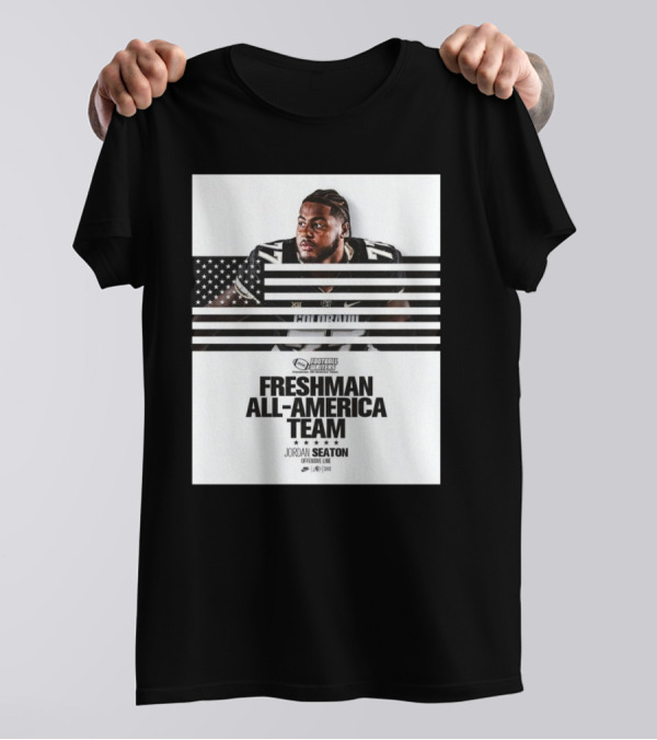 Colorado Buffaloes Jordan Seaton Freshman All-America Team FWAA Offensive Line Football Writers T-Shirt
