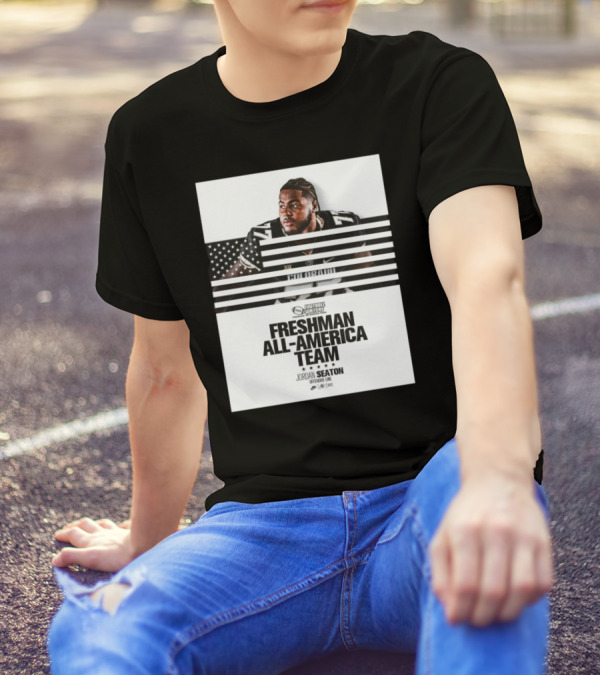 Colorado Buffaloes Jordan Seaton Freshman All-America Team FWAA Offensive Line Football Writers T-Shirt