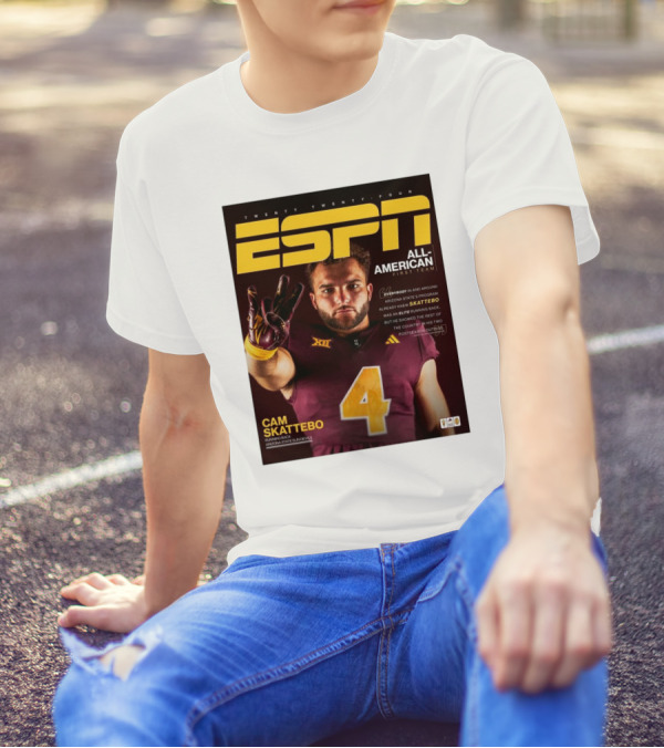 Twenty Twenty-Four ESPN All-American First Team Cam Skattebo Running Back Arizona State Sun Devils T-Shirt