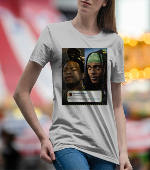Grid Iron Xavier McKinney Mannnnnnnnnn Pull Back Up Green Bay Packers Davante Adams T-Shirt