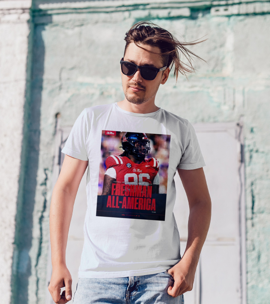 Ole Miss Rebels Jamarious Brown Freshman All-America Football Writers Association Team T-Shirt