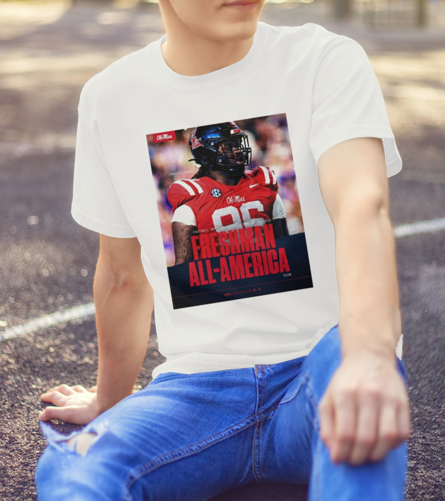 Ole Miss Rebels Jamarious Brown Freshman All-America Football Writers Association Team T-Shirt