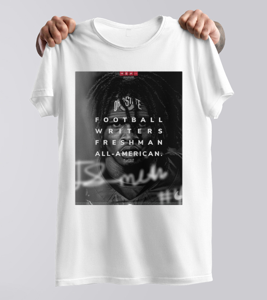 Jeremiah Smith Ohio State Buckeyes Football Writers Freshman All-American T-Shirt