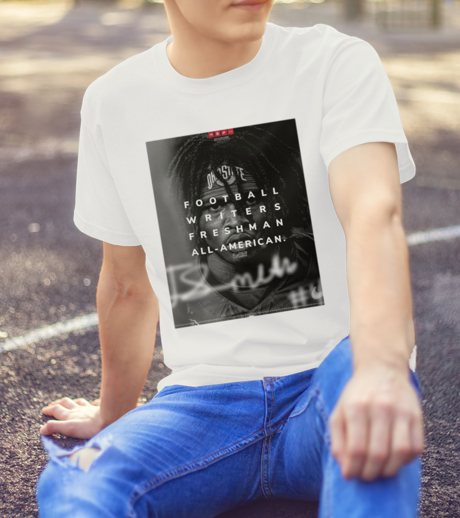Jeremiah Smith Ohio State Buckeyes Football Writers Freshman All-American T-Shirt