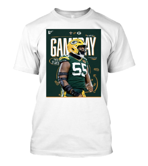 Kingsley Enagbare New Orleans Saints At Green Bay Packers Gameday Lambeau Field Pack Go Back T-Shirt