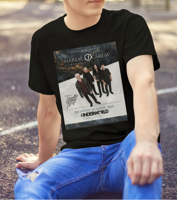 Harem Scarem European Tour 2025 Featuring Cassidy Paris Monday 28 April Underworld London T-Shirt