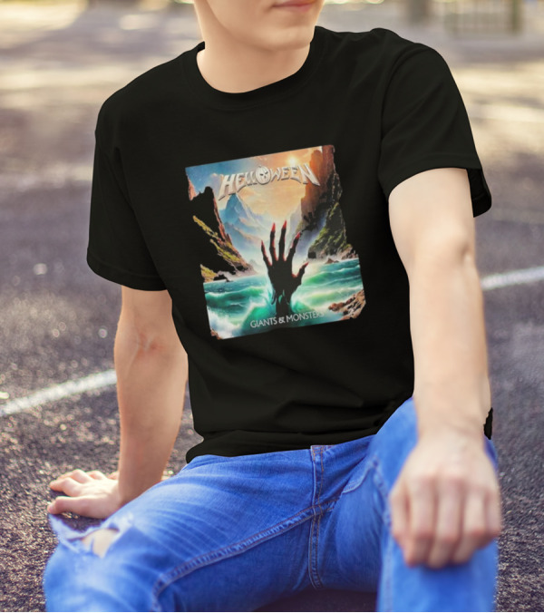 Helloween Giants & Monsters Album Art With Raising Hand In Ocean Released August 29th 2025 T-Shirt