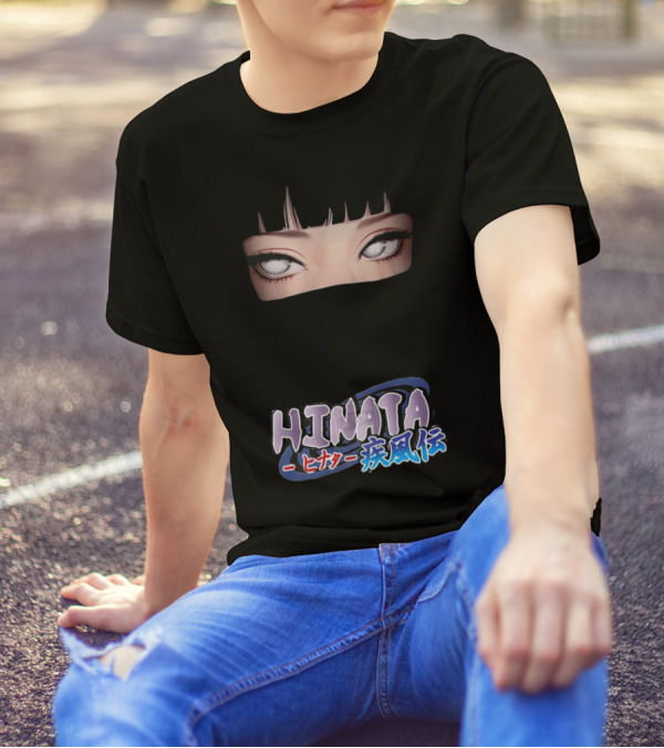 Hinata Hyuga Eyes Japanese Text Anime Style T-Shirt