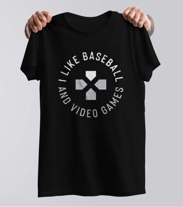 I Like Baseball And Video Games Controller Buttons T-Shirt