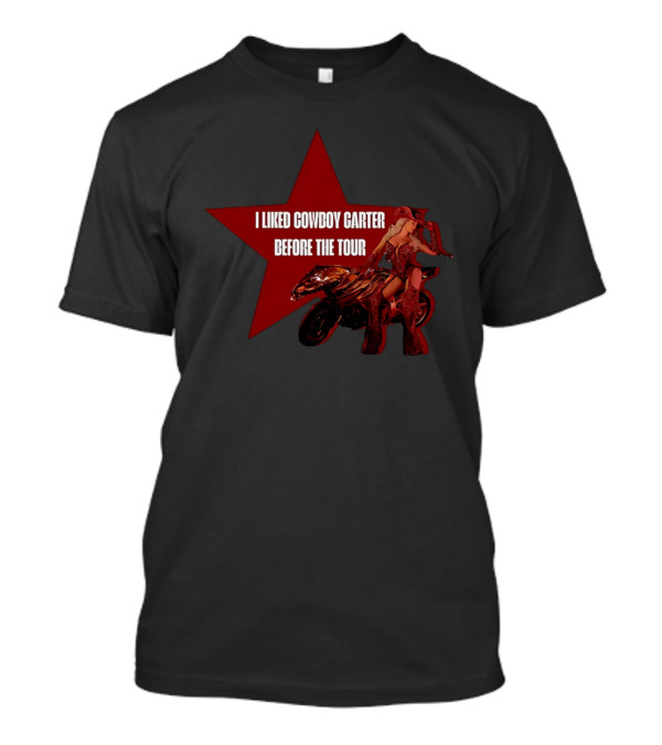 I Liked Cowboy Carter Before The Tour Star Motorcycle Rider T-Shirt