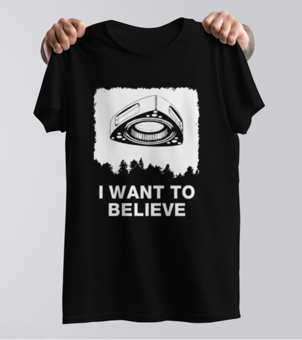 I Want To Believe Wankel Rotary Piston Engine UFO Theme T-Shirt