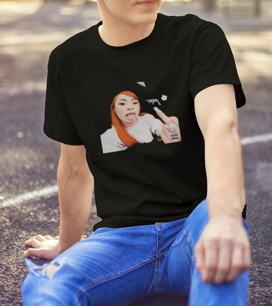 Ice Spice Tongue Out Middle Finger Iconic Gesture T-Shirt