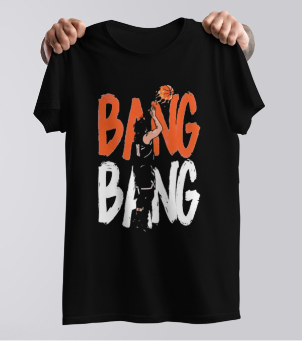 Jalen Brunson Basketball Bang Bang Orange White Combination T-Shirt