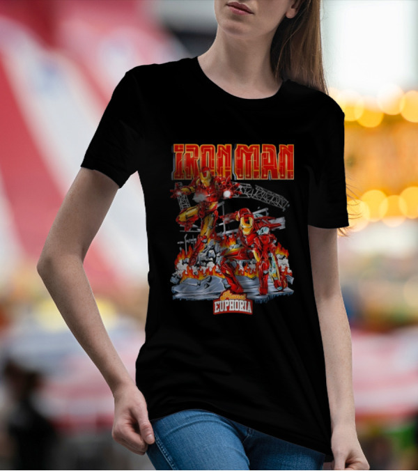 Iron Man Planet Euphoria Fiery Battle Scene T-Shirt