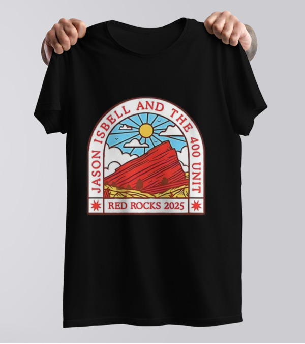 Jason Isbell And The 400 Unit Red Rocks 2025 Sun And Mountains T-Shirt