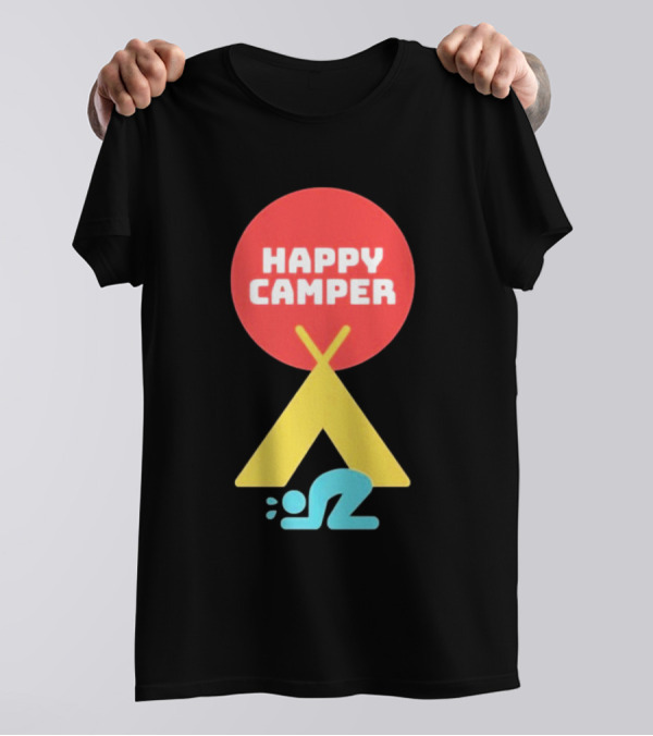 Jim Gaffigan Happy Camper Tent Emoji T-Shirt