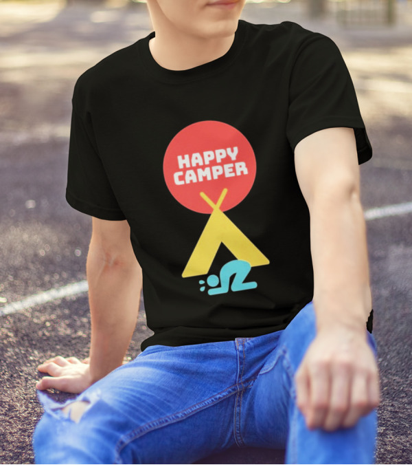 Jim Gaffigan Happy Camper Tent Emoji T-Shirt