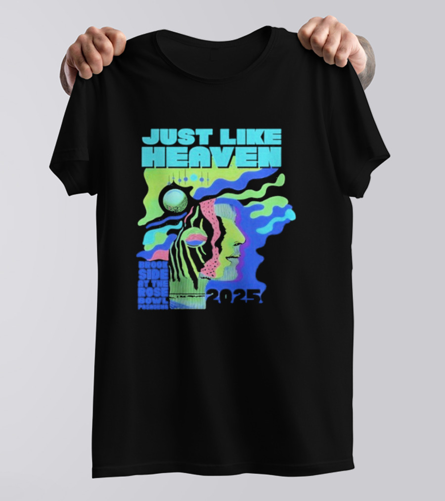 Just Like Heaven Time And Space 2025 Psychedelic Face And Abstract Cosmic Imagery T-Shirt