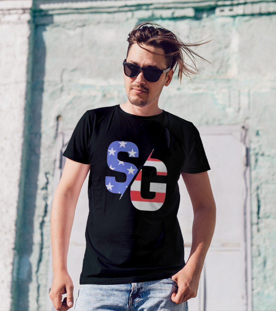 Justin Swanstrom Racing SG Stars Stripes Merica Flag T-Shirt