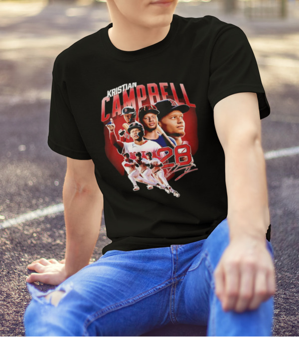 Kristian Campbell Baseball Red Sox Number 28 T-Shirt