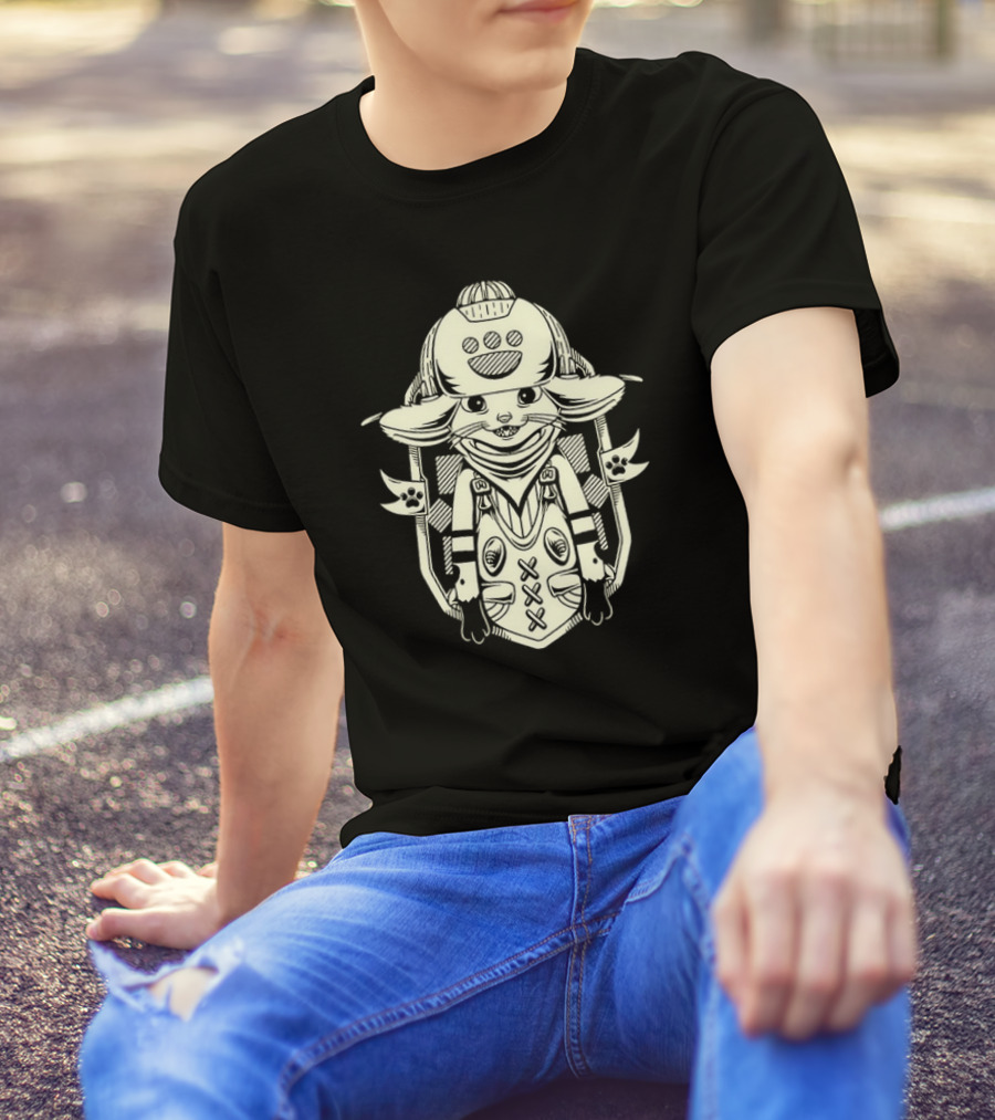 Little Buddy Cartoon Alien Creature In Tribal Style T-Shirt