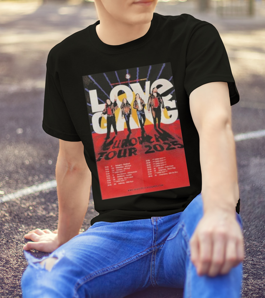 Love Gang European Tour 2025 Dates Heavy Psych Sounds T-Shirt