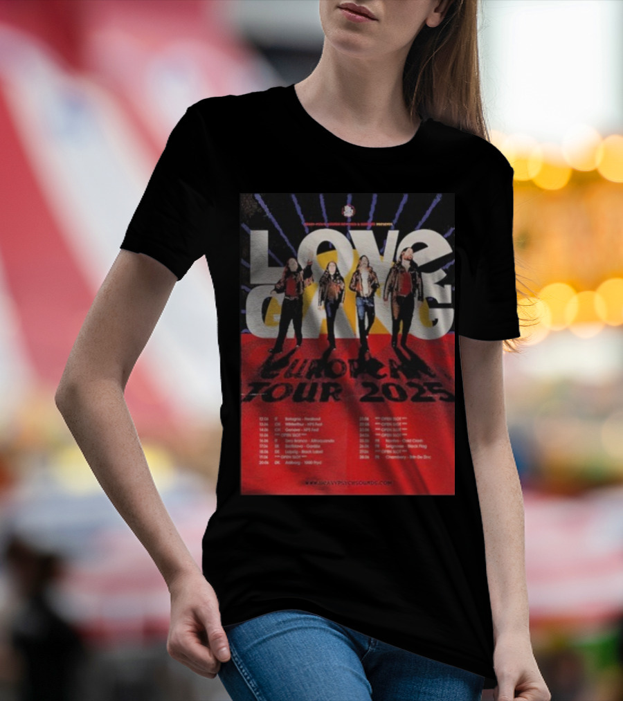 Love Gang European Tour 2025 Dates Heavy Psych Sounds T-Shirt