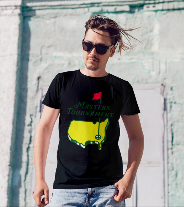 Masters Tournament Yellow Map With Red Flag T-Shirt