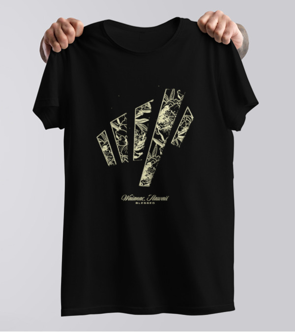 Waianae Hawaii Blessed Max Holloway Undeniable Floral Stripes T-Shirt