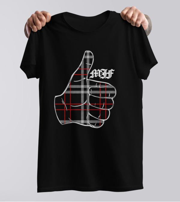 "MJF Thumbs Up Plaid Pattern" T-Shirt