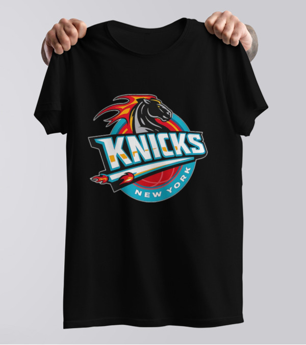 New York Knicks 2025 Horse Emblem With Blue And Red Accents T-Shirt